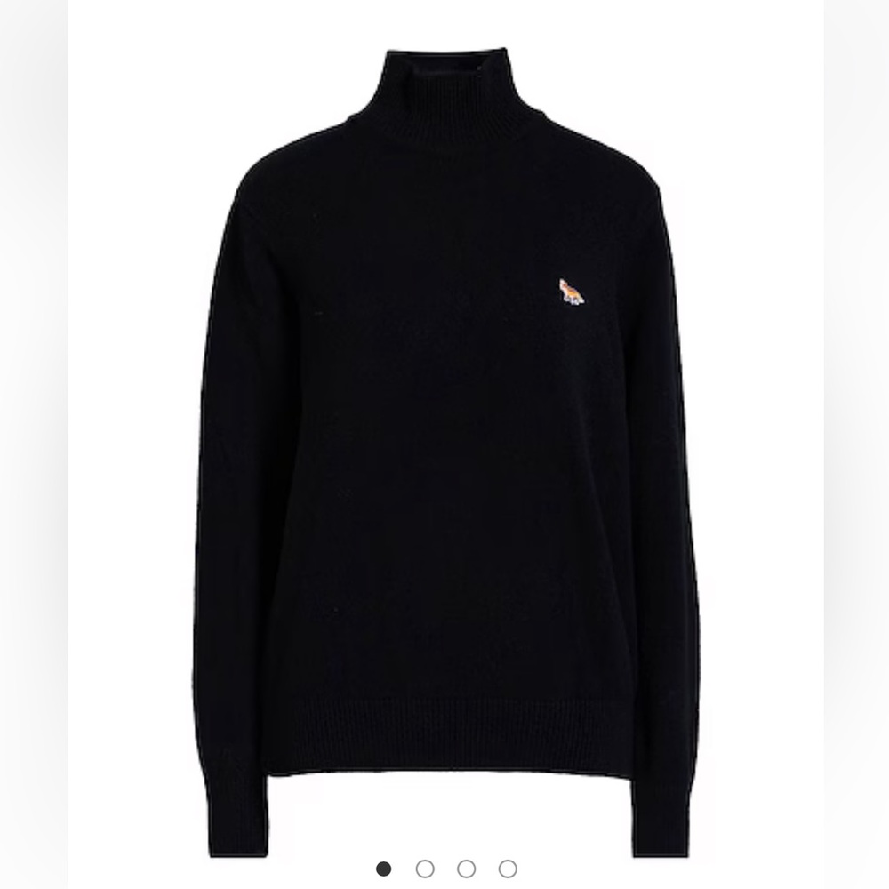 Maison Kitsune Black Turtleneck Sweater XS NWT